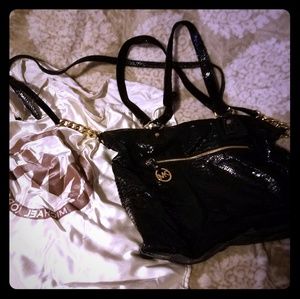 Black Michael Kors Bag - Leather Snake Like Finish